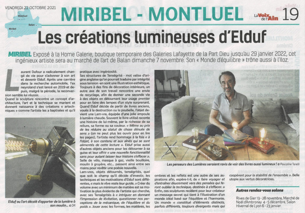 Article Elduf _ La Voix de l'Ain 22 10 2021